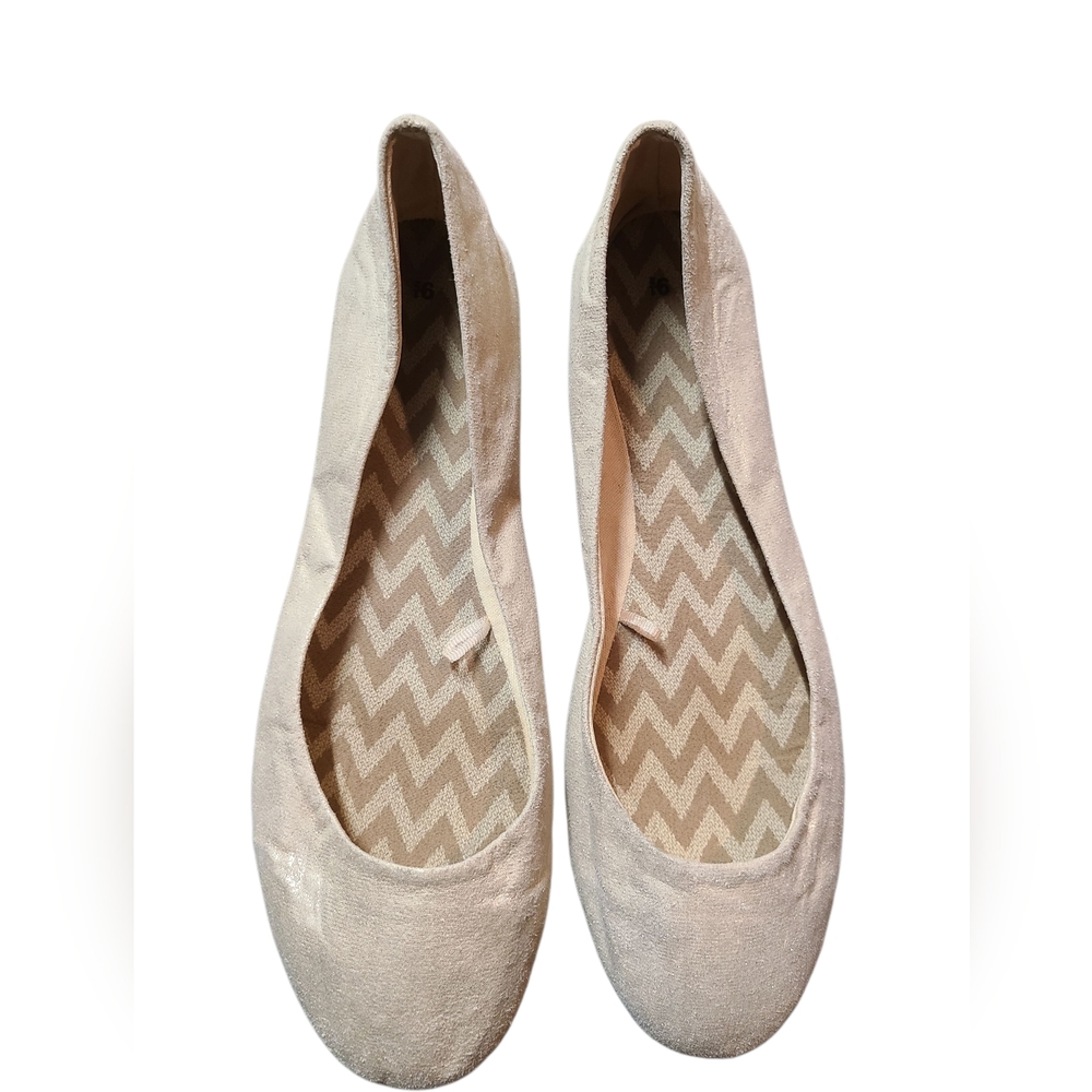 Womens Elegant Gold Shimmer Ballet Flats 9.5 - Picture 3 of 7